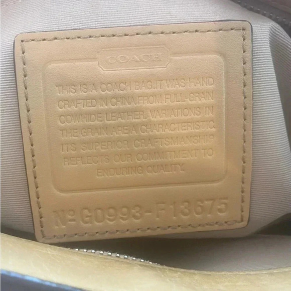 Vtg Coach Classic Madeline Tote Satchel Handbag Beige/Yellow Great Condition - Picture 12 of 12